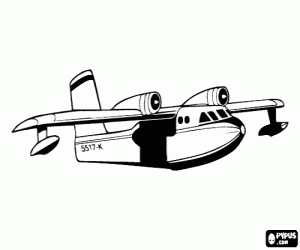 Coloriage Petit avion � la r�action