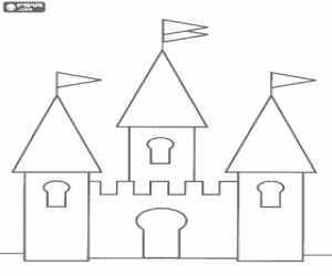 Coloriage Petit ch�teau avec trois tours