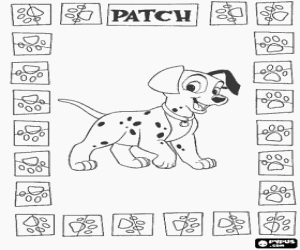Coloriage Petit chien dalmatien - Patch
