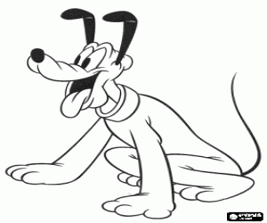 Coloriage Pluto, le chien de Mickey Mouse