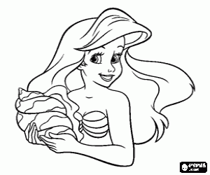 Coloriage Portrait d'Ariel, la petite sir�ne