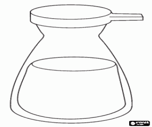 Coloriage Pot de verre avec couvercle pour les boissons comme l'eau, du vin ou des boissons gazeuses sans gaz