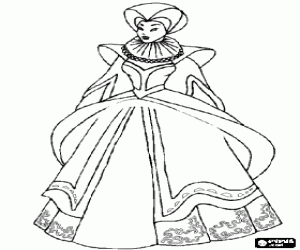 Coloriage Princesse avec une belle robe de danse