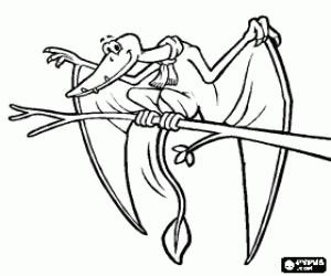 Coloriage Pterodactyl sur une branche