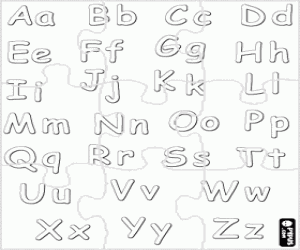 Coloriage Puzzle de Alphabet avec majuscules et minuscules