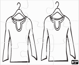 Coloriage Puzzle de blouses printani�res ou per le printtemps pour fille