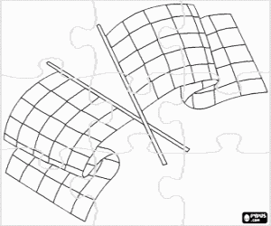 Coloriage Puzzle de drapeaus � damiers