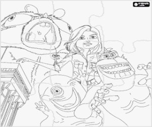 Coloriage Puzzle de G�normica, Dr. Cafard, B.O.B, le Maillont Manquant et Insectosaure