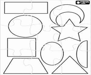 Coloriage Puzzle de jeu de formes diverses
