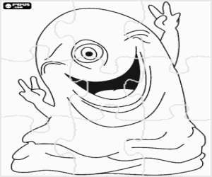 Coloriage Puzzle de le monstre B.O.B tr�s heureux, le masse g�latineuse indestructible