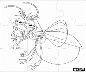 Coloriage Puzzle de Ray, la luciole romantique en amoureux d'�vang�line, une �toile du ciel