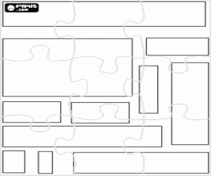 Coloriage Puzzle de Rectangles de diff�rentes tailles et proportions
