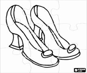 Coloriage Puzzle de une paire d'�l�gantes chaussures � talons hauts