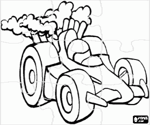 Coloriage Puzzle de voiture de course