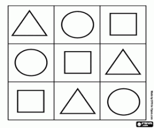 Coloriage Reconna�t des formes simples: rondes, carr�s et triangles