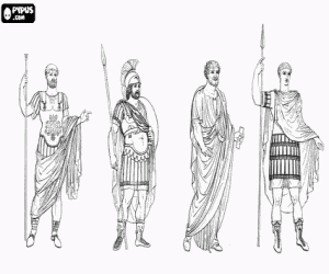 Coloriage Roman hommes, des soldats et des citoyens