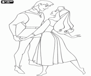 Coloriage Rose et le Prince compl�tement dans l'amour