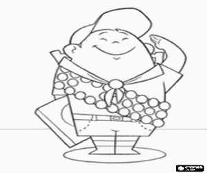 Coloriage Russell, un boyscout de huit ans qui a v�cu d'aventures passionnantes