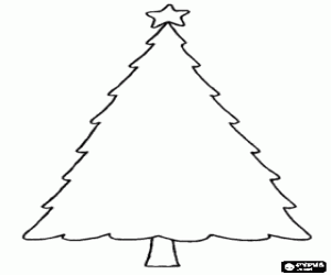 Coloriage Sapin de No�l pour d�corer avec une �toile sur la pointe