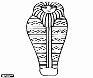 Coloriage Sarcophage anthropomorphe d�cor�e �gyptienne destin� � contenir une momie