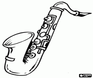 Coloriage Saxophone, instrument � vent musical