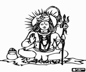 Coloriage Shiva - Le Dieu destructeur  de la Trimo�rti, la Trinit� hindoue