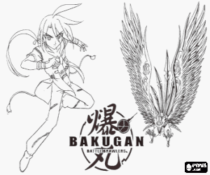 Coloriage Shun et son Ventus Bakugan