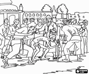 Coloriage Siddhartha Gautama et sa premi�re vision de la vieillesse