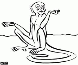 Coloriage Singe assis sur le sol
