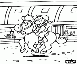 Coloriage Sport hippique - Course de chevaux � l'hippodrome