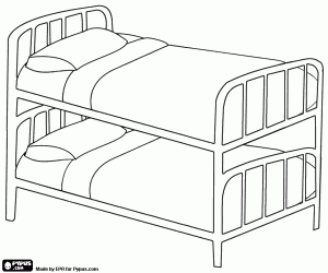 Coloriage Standard lits superpos�s, deux m�me taille matelas empil�s le un sur le autre directement