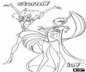 Coloriage Stormy, la sorci�re, qui domine la temp�te, et Joy