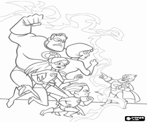 Coloriage Syndrome de capture Jack-Jack et bloque le reste de la famille, avec ses pouvoirs