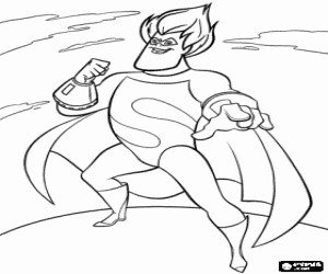 Coloriage Syndrome, l'ennemi de Mr. Incredible