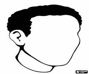 Coloriage T�te d'homme jeune � dessiner la bouche, du nez et des yeux