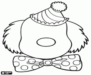 Coloriage T�te d'un clown avec un visage propre � dessiner les yeux et la bouche
