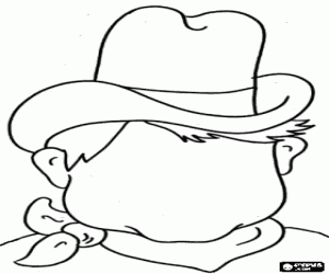Coloriage T�te de cow-boy pour dessiner le visage