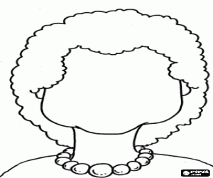 Coloriage T�te de femme avec un col et le visage blanc