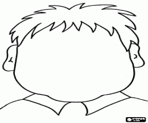 Coloriage T�te de l'enfant avec un visage sans yeux, nez, bouche � dessiner