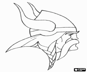 Coloriage T�te de viking vue de profil avec un casque � cornes