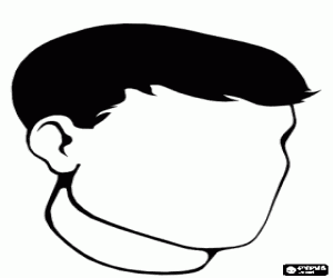 Coloriage T�te du jeune homme avec la face vierge pour dessiner les factions