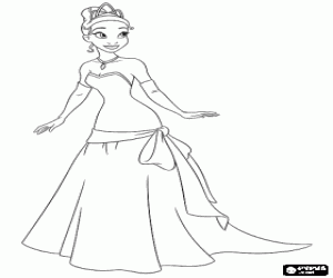 Coloriage Tiana, une jeune serveuse � New Orleans