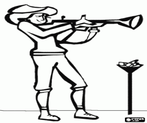 Coloriage Tir sportif - Tireuse d'�lite � la carabine en l'action