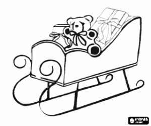 Coloriage Tra�neau rempli de cadeaux de No�l