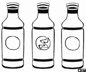 Coloriage Trois bouteilles de boissons ou de rafra�chissements