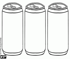 Coloriage Trois canettes de boissons comme la bi�re ou de boissons gazeuses