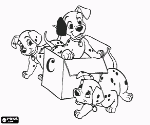 Coloriage Trois chiots dalmatien jeu