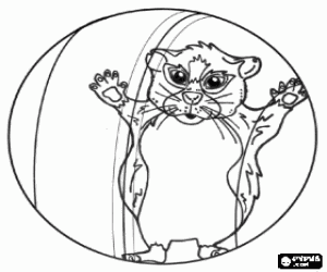 Coloriage Un agent � l'int�rieur d'une boule de hamster