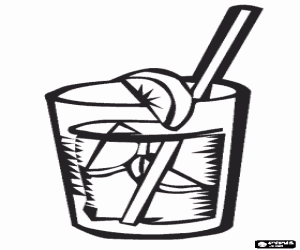 Coloriage Un verre de limonade ou de soda au citron pr�ts � boire