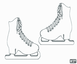 Coloriage Une paire de patins � glace pour le patinage artistique